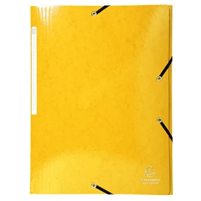 Afbeelding van Exacompta Ref. 55828E karton van 25 Iderama mappen met elastieken 3 flappen Maxi Capaity in glanzend 425 g/m2 afmetingen 24 x 32 cm voor DIN A4 geel