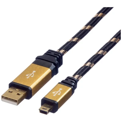 Afbeelding van ROLINE GOLD USB 2.0 Kabel, type A 5 Pin Mini, 3 m