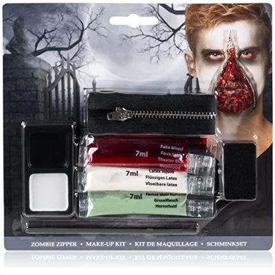 Afbeelding van COM FOUR® Zombie Rits Make up Set voor een Coole Tattoo (Kleurrijk)