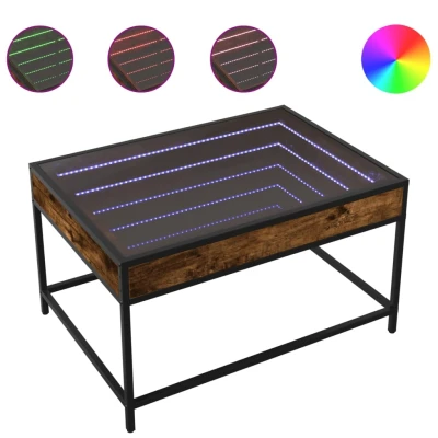 Afbeelding van Salontafel met Infinity LED 70x50x41 cm gerookt eikenkleurig