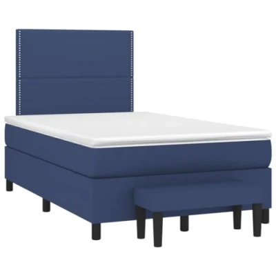 Afbeelding van vidaXL Boxspring met matras stof blauw 120x190 cm