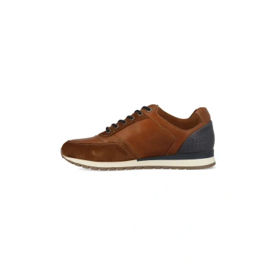Afbeelding van Australian Niagara Leather DF6 Cognac Blu Heren Sneakers Bruin 45