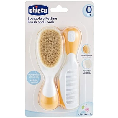 Afbeelding van Chicco Borstel En Kam Junior Wit/oranje 2 delig
