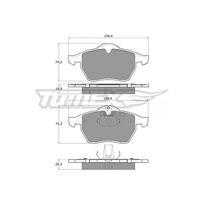 Afbeelding van TOMEX brakes TX 12 25 Remblokkenset Vooras Geschikt voor slijtage waarschuwingscontact OPEL: Astra G CC, Vectra B Saloon, Calibra A, SAAB: 9 5 Estate