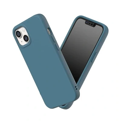 Afbeelding van RHINOSHIELD Hoesje compatibel met [iPhone 13/14] SolidSuit dunne hoes schokabsorberende technologie en premium matte afwerking oceaanblauw