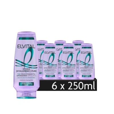 Afbeelding van L&#039;Oréal Paris Elvital Hydra Hyaluronic Pure Conditioner, 6 x 250 ml