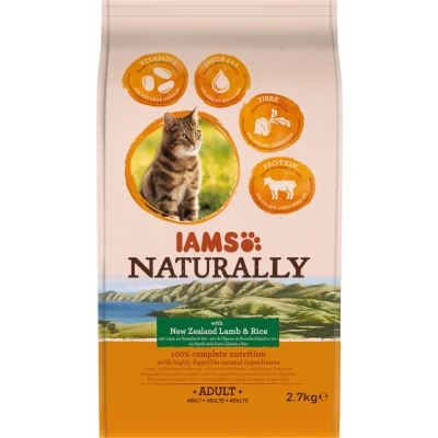 Afbeelding van Iams Naturally Kat Adult New Sealand Lam &amp; Rijst 2,7 kg