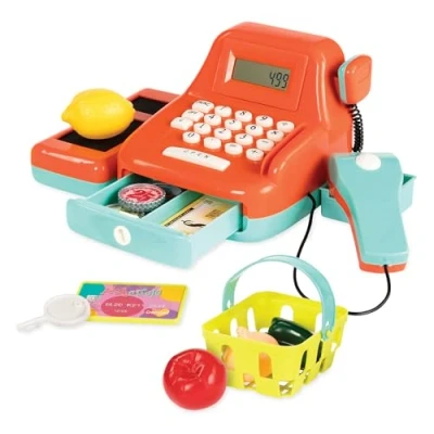 Afbeelding van Battat Pretend Play Calculating Kids Grocery Accessories Scanner &amp; Geluiden 3 jaar + Cash Register, BT2666Z