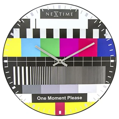 Afbeelding van NeXtime Wandklok 35 cm Bol Glas Multi Color &#039;Testpage Dome&#039;