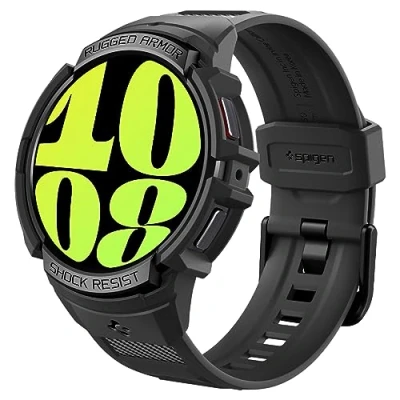 Afbeelding van Spigen bandje Geschikt voor Samsung Galaxy Watch6 44mm Rugged Armor Pro Zwart