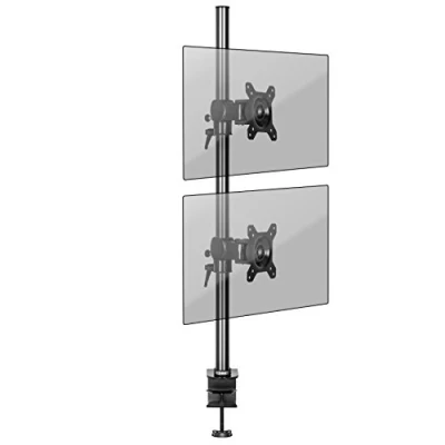 Afbeelding van Duronic DM35V2X1 Arm voor 2 computermonitoren Verticale Dual Screen PC Ergonomische scharnierende Desktop Ondersteuning VESA 75 100 In hoogte verstelbaar Draaibaar Kantelbaar