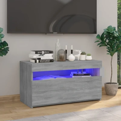 Afbeelding van Tv meubel met LED verlichting 75x35x40 cm grijs sonoma eiken