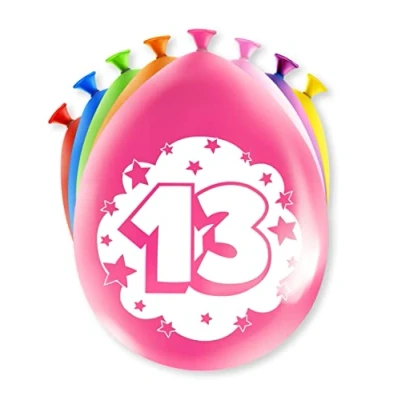 Afbeelding van Ballonnen 13 jaar party 30cm 8 stuks