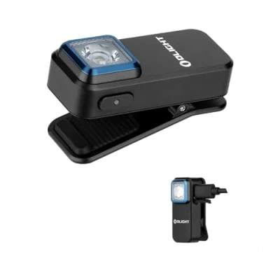 Afbeelding van OLIGHT Oclip zaklamp met clip, rood en wit, 300 lm, oplaadbaar, magnetische zuigkracht ophanggat, IPX5, waterdicht, gebruikt bij kamperen bergbeklimmen