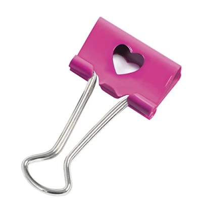 Afbeelding van Rapesco 1426 dubbele clip harten, 32 mm, fuchsia, 20 stuks