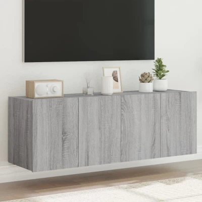 Afbeelding van Tv wandmeubels met LED 2 st 60x35x41 cm grijs sonoma eiken
