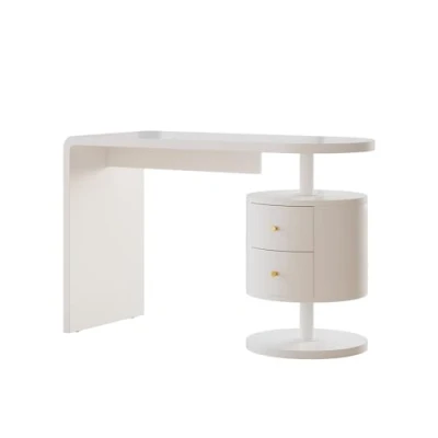 Afbeelding van Vicco Bureau Lara, Wit Hoogglans, 120 x 50 cm met 2 laden