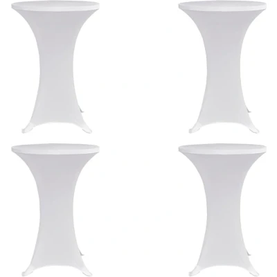 Afbeelding van VidaXL Statafelhoes 4 st stretch Ø70 cm wit