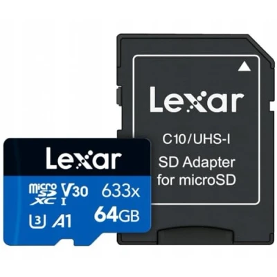 Afbeelding van Lexar microSDXC HP UHS I 633x 64GB