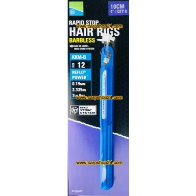 Afbeelding van Preston KKM B Rapid Stop Hair Rigs Barbless 10cm (8 pcs) Maat : haak 12 0.19mm