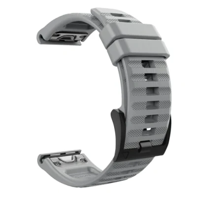 Afbeelding van MoKo Bandje compatibel met Garmin Fenix 7/6/6 Pro/5/5 Plus/Epix Gen 2/Forerunner 955/945/935/Instinct/Instinct 2/Quatix 7, 22 mm Quick Fit reservearmband van siliconen, grijs