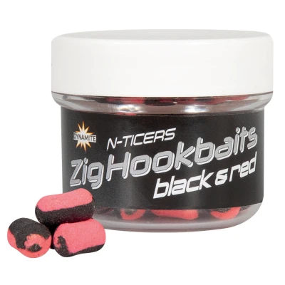 Afbeelding van Dynamite Baits N Ticers Zig Hookbaits Black &amp; Red 6mm (12 stuks)