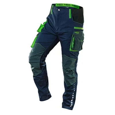 Afbeelding van NEO TOOLS Hoogwaardige werkbroek voor heren, 62% katoen, 35% polyester, 3% elastaan, 250 g/m², maat XS 3XL, knieën versterkt met Cordura, Navy Blauw