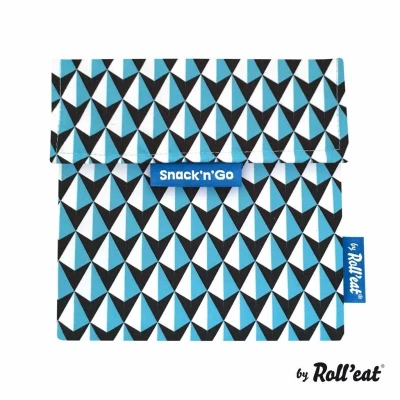 Afbeelding van Roll&#039;Eat Snack&#039;n&#039;Go Herbruikbaar Boterhamzakje Tiles Blue
