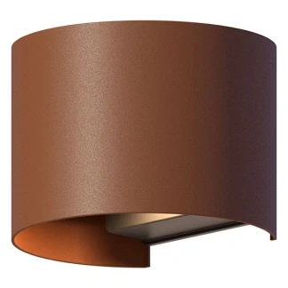 Afbeelding van Calex LED Wandlamp Verona Oval Up &amp; Down Verstelbare Stralingshoek 7W Tuinverlichting Modern Design Warm Wit Licht Voor Binnen en Buiten Roestkleur