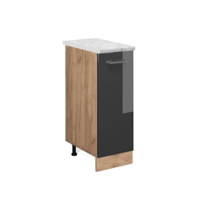 Afbeelding van Vicco Apotheekkast R Line, Antraciet Hoogglans/Krachtige eik goud, 30 cm WB Marmer