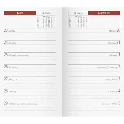 Afbeelding van rido/idé Wekelijkse vervangende agenda TM 15 (2025), 1 pagina = week, DIN A6, 112 pagina&#039;s, wit