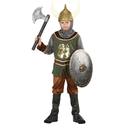 Afbeelding van Widmann Piraat &amp; Viking Kostuum Woeste Kind Jongen Groen Maat 158 Carnavalskleding Verkleedkleding