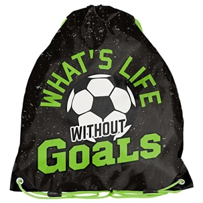 Afbeelding van Paso Gymtas voor kinderen, 36 x 32 cm, voetbal, zwart, groen, M, Groen
