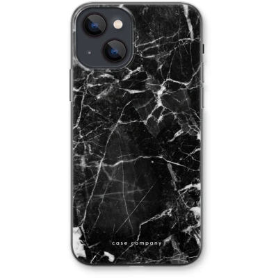 Afbeelding van Case Company® hoesje geschikt voor iPhone 13 mini Zwart Marmer Soft Cover Telefoonhoesje Bescherming aan alle Kanten en Schermrand