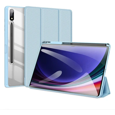 Afbeelding van Dux Ducis Tablet hoes geschikt voor Samsung Galaxy Tab S10 Plus (2024) Toby Series Auto Wake/Sleep functie Met Pencil houder Blauw
