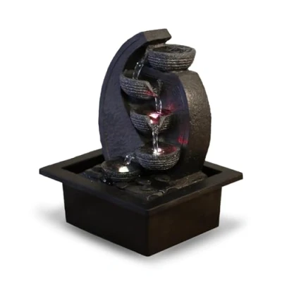 Afbeelding van fontein cascade V2 26 cm hoog Relax interieur voor binnen relaxeer zen waterornament cadeau geschenk verjaardag kerst nieuwjaar origineel lente zomer lentecollectie zomercollectie afkoeling koelte