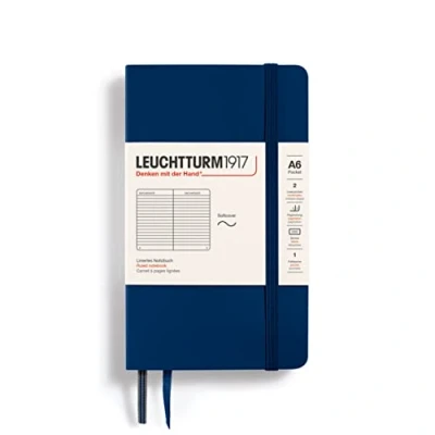 Afbeelding van Leuchtturm1917 Softcover Notitieboek Navy Blauw Pocket Gelinieerd