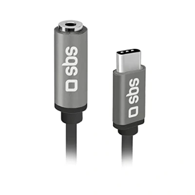 Image de Adaptateur pour smartphone Type C mâle jack femelle Noir