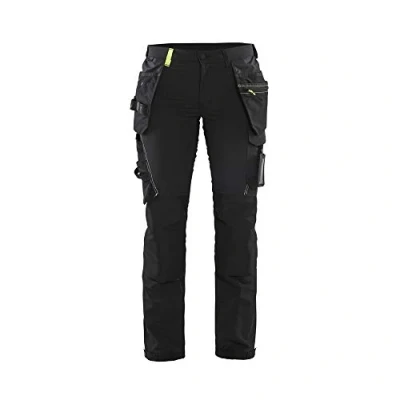 Afbeelding van Blaklader Dames 4 weg stretch werkbroek 7192 1645 Zwart/High Vis Geel C46
