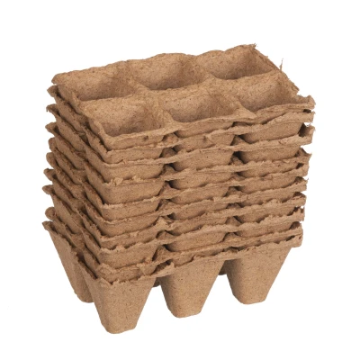 Afbeelding van Nature Turfpottrays Kweekbenodigdheden tray met 6 vakjes 10 stuks