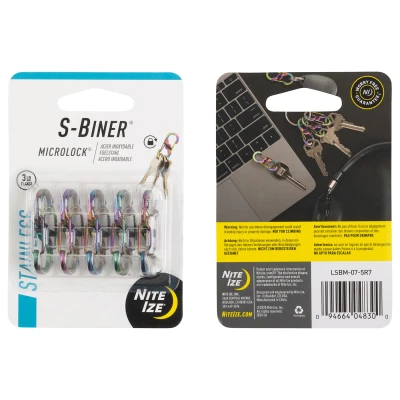 Afbeelding van Nite Ize S Biner Karabijnhaak Microlock 5 Pack Spectrum