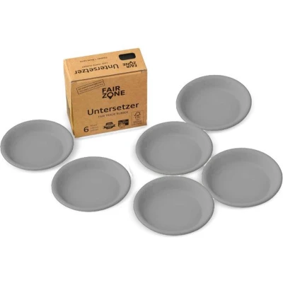 Afbeelding van Fairzone Onderzetters Voor Plantenpotten Rubber Grijs 6 Stuks
