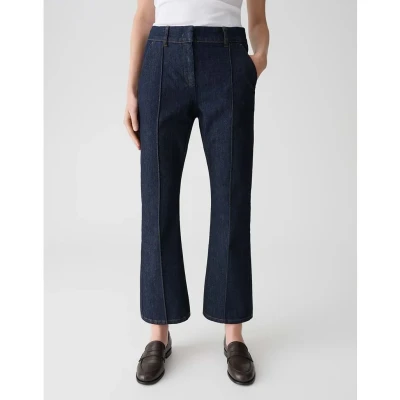 Afbeelding van OPUS Pants MID RISE Ankle KICK Flared Jeans, Dames, Maat: 42, Dark rinsed blue
