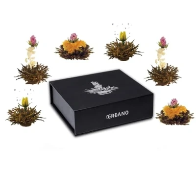 Afbeelding van Creano Cadeauset met theebloemen in magnetische doos, &quot;The Black&quot;, 6 3 verschillende soorten