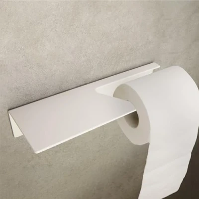 Afbeelding van Designfabrik Hamburg Toiletpapierhouder zonder boren, zelfklevende toiletrolhouder, wc rolhouder in modern design, badkameraccessoires (mat wit, incl