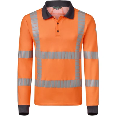 Afbeelding van HAVEP Polo met Lange mouwen RWS+ 10083 Fluo Oranje/Charcoal L