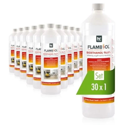 Afbeelding van Höfer Chemie 30 x 1 l bio ethanol 96,6% premium voor open haard, tafelvuur en haard