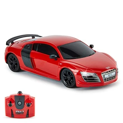 Afbeelding van AUDI R8 GT, officiële Op afstandbestuurbare auto afstandsbediening en werkverlichting, radiografisch bestuurbare RC 1:24 schaal, 2,4 GHz mat (ROOD) Geweldig speelgoed voor Remote Control Car