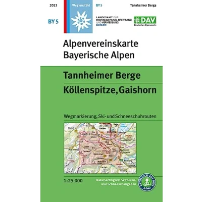 Afbeelding van Alpenvereinskarte Bayerische Alpen Tannheimer Berge walk+ski Köllenspitze, Gaishorn