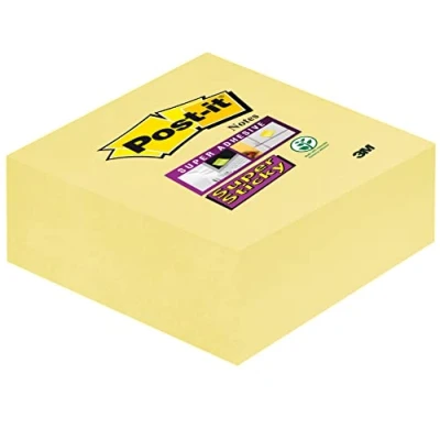 Afbeelding van Post it Super Sticky Notes Kubus, 270 Vel, Ft 76 X Mm, Geel Memoblok
